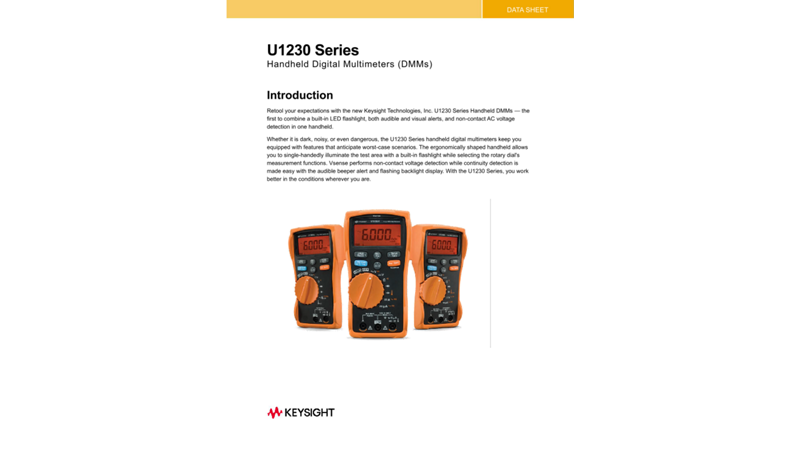 U1230 Series Handheld Digital Multimeters